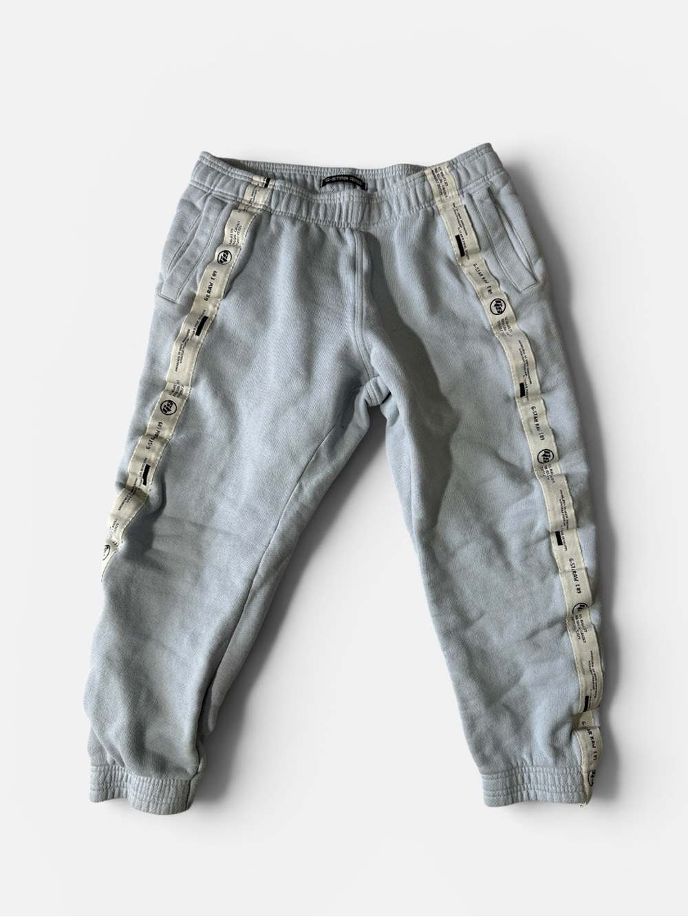 G-Star Raw mens M Medium light blue tape terry cotton sweatpants EUC
